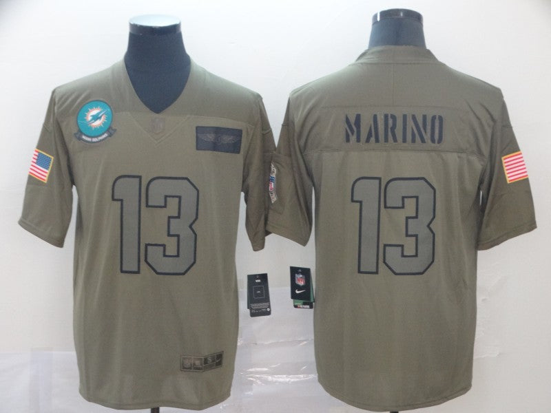 Men's Miami Dolphins Dan Marino #13 Brown Game Jersey1 football jersey product view 1
