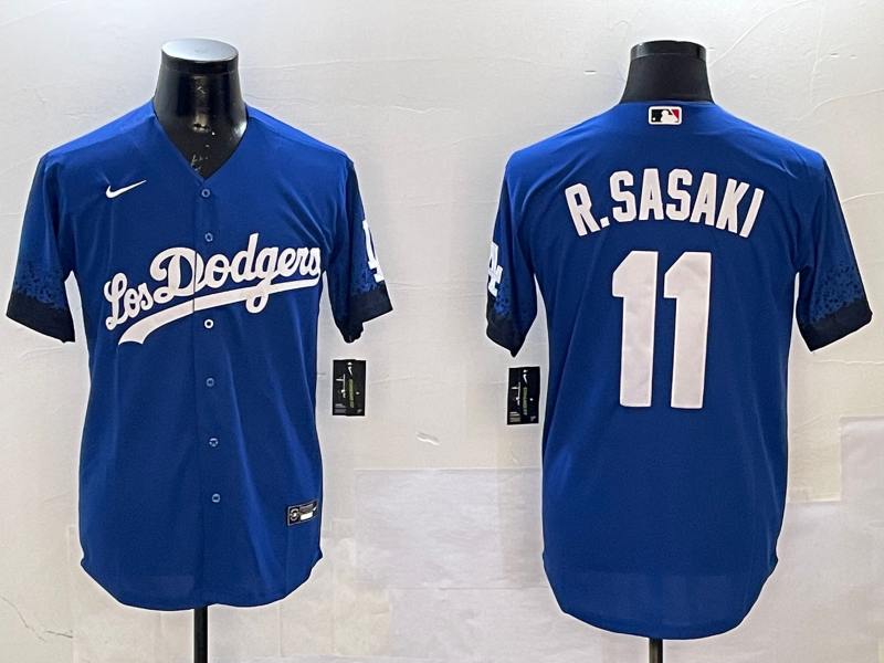 Men's Los Angeles Dodgers Roki Sasaki #11 Royal Replica Game Jersey1 baseball jersey product view 1