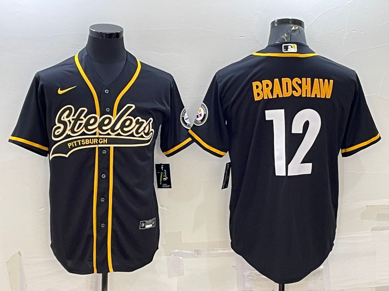 Men's Pittsburgh Steelers Terry Bradshaw #12 Black Vapor Limited Jersey1 football jersey product view 1