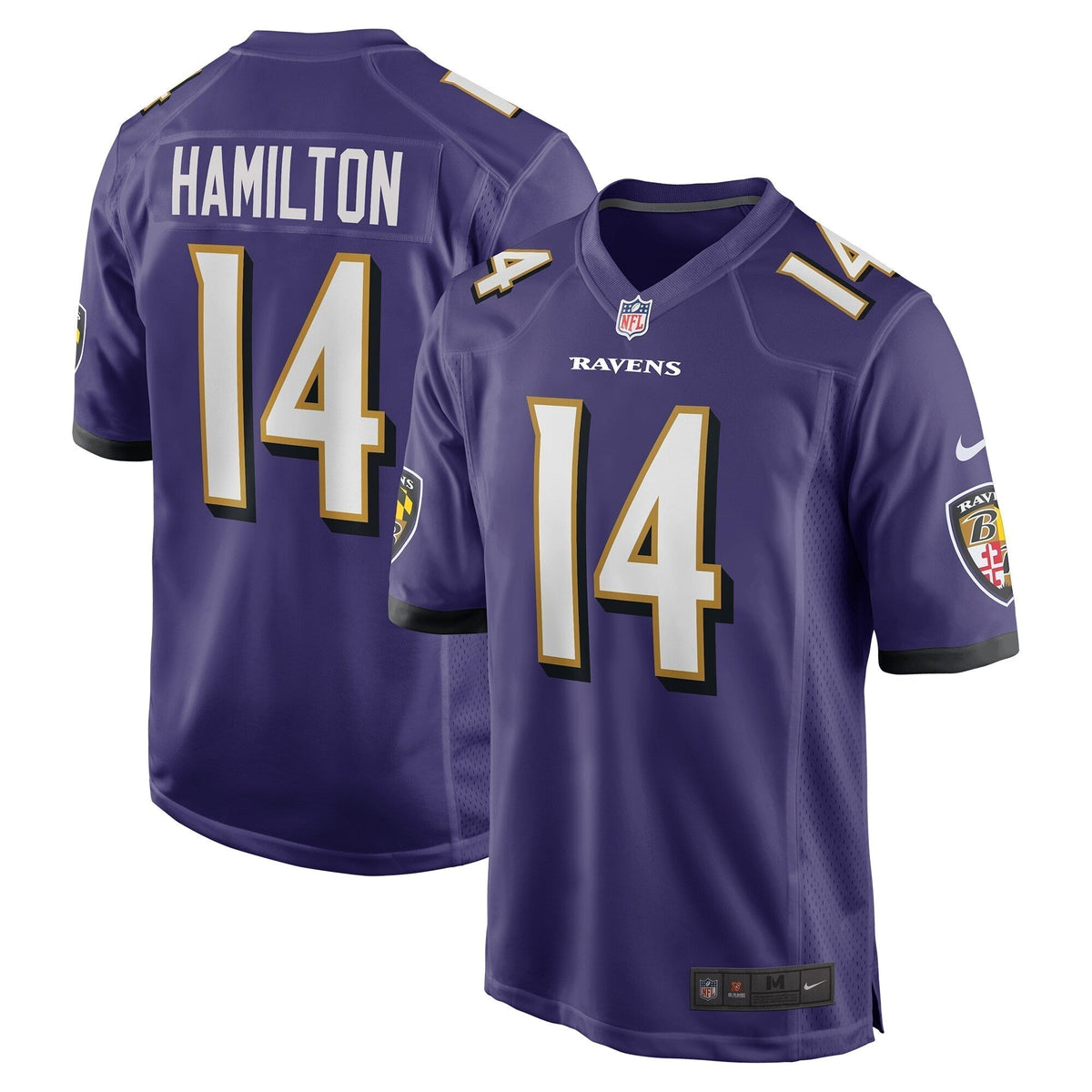Kyle Hamilton Baltimore Ravens Nike Game Jersey - Purple football jersey product view 1