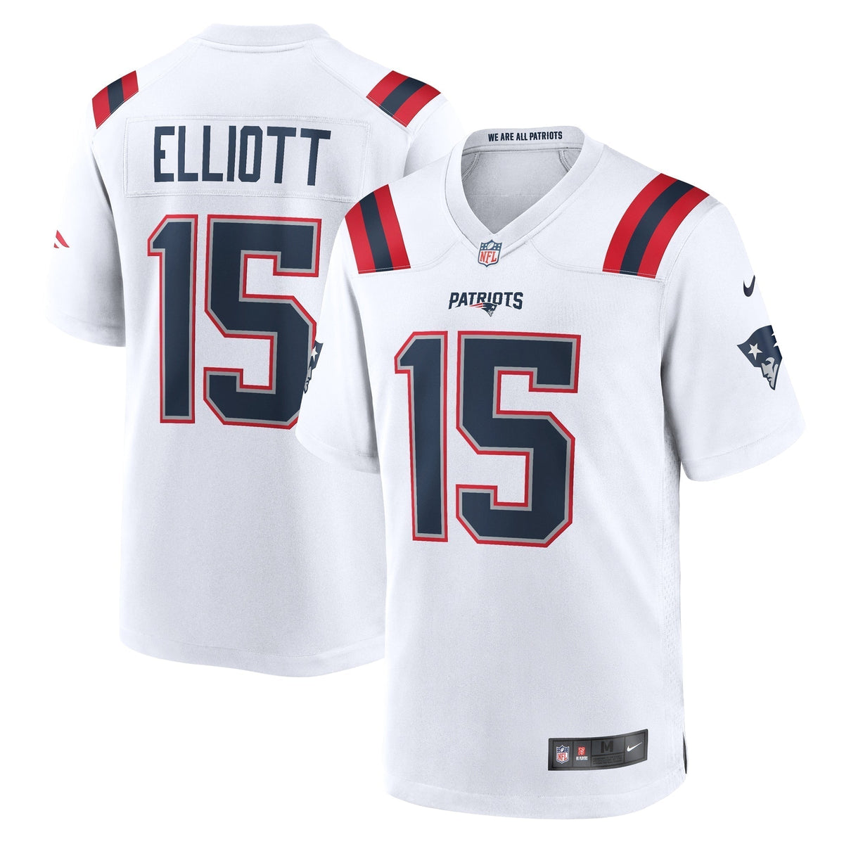 Ezekiel Elliott New England Patriots Nike Game Jersey - White football jersey product view 1