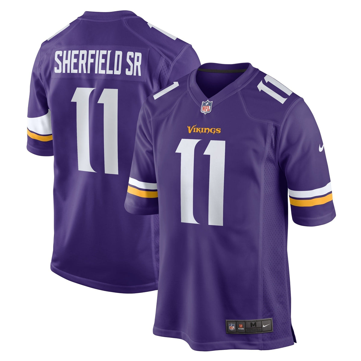 Trent Sherfield Sr. Minnesota Vikings Nike Game Jersey - Purple football jersey product view 1