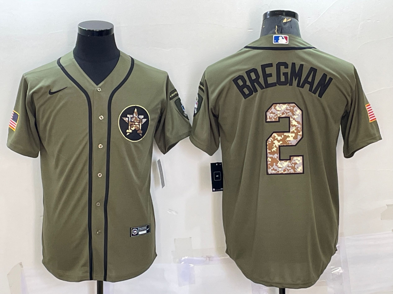 Men's Houston Astros Alex Bregman #2 Green Replica Player Jersey baseball jersey product view 1