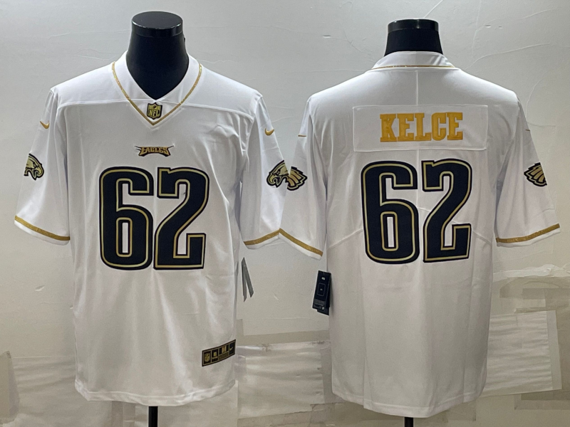 Men's Philadelphia Eagles Jason Kelce #62 White Player Jersey1 football jersey product view 1