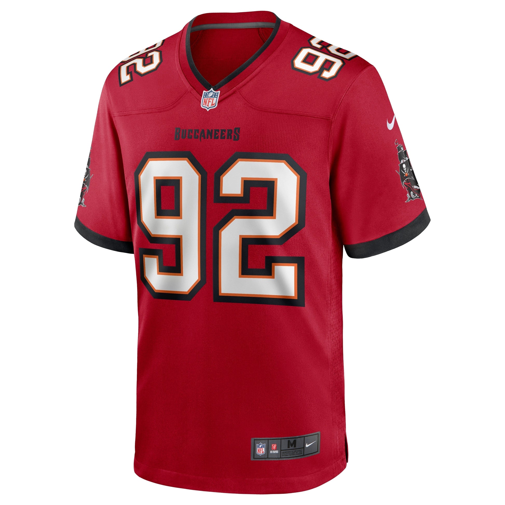 William Gholston Tampa Bay Buccaneers Nike Game Jersey - Red football jersey product view 2