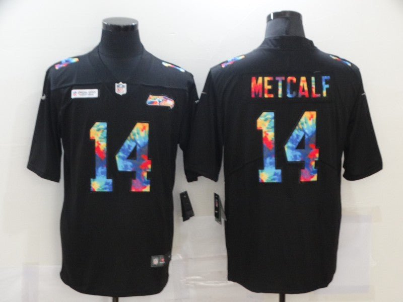 Men's Seattle Seahawks DK Metcalf #14 Black Game Jersey football jersey product view 1