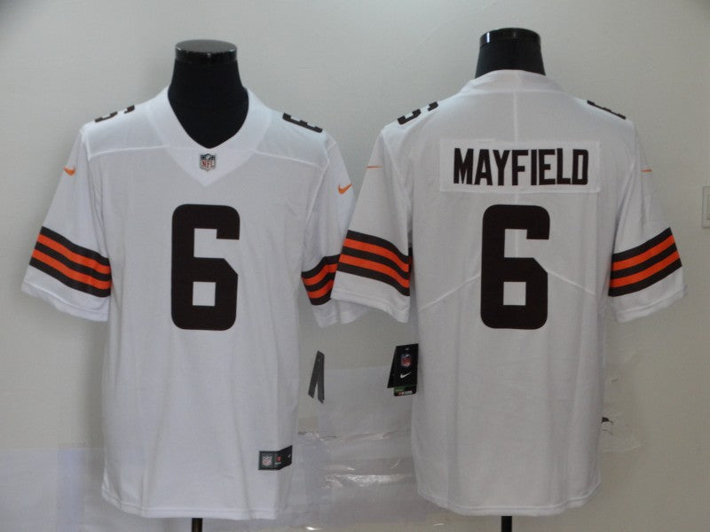 Men's Cleveland Browns Baker Mayfield #6 White Game Jersey1 football jersey product view 1
