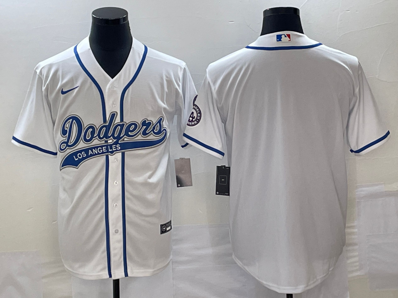 Men's Los Angeles Dodgers White Blank Jersey1 Joint Edition baseball jersey product view 1