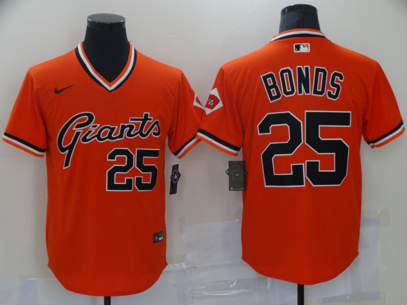Men's San Francisco Giants Barry Bonds #25 Orange Replica Player Jersey1 baseball jersey product view 1