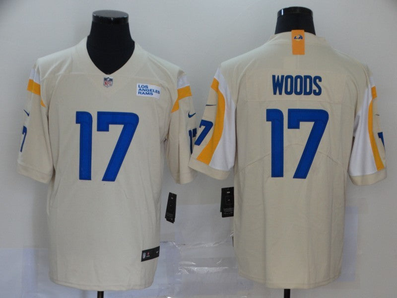 Men's Los Angeles Rams Robert Woods #17 Beige Game Jersey1 football jersey product view 1