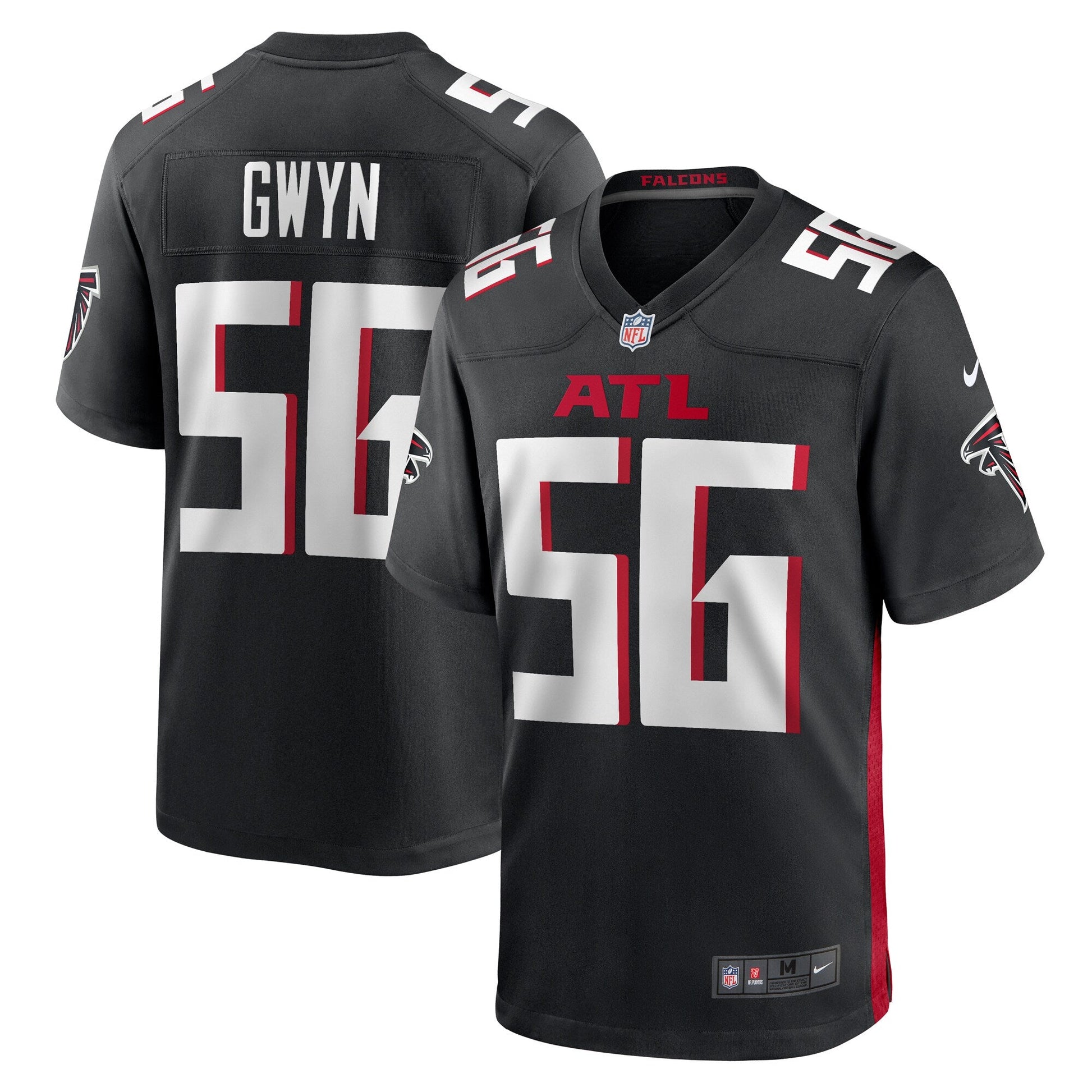 Jovaughn Gwyn Atlanta Falcons Nike Team Game Jersey - Black football jersey product view 1