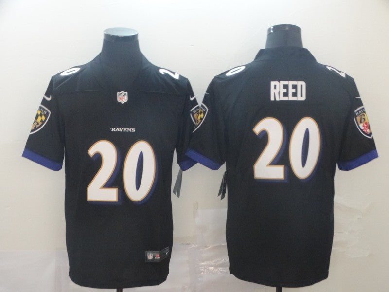 Men's Baltimore Ravens Ed Reed #20 Black Game Jersey1 football jersey product view 1