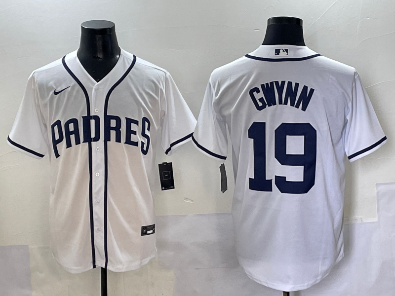 Men's San Diego Padres Tony Gwynn #19 White Limited Player Jersey baseball jersey product view 1