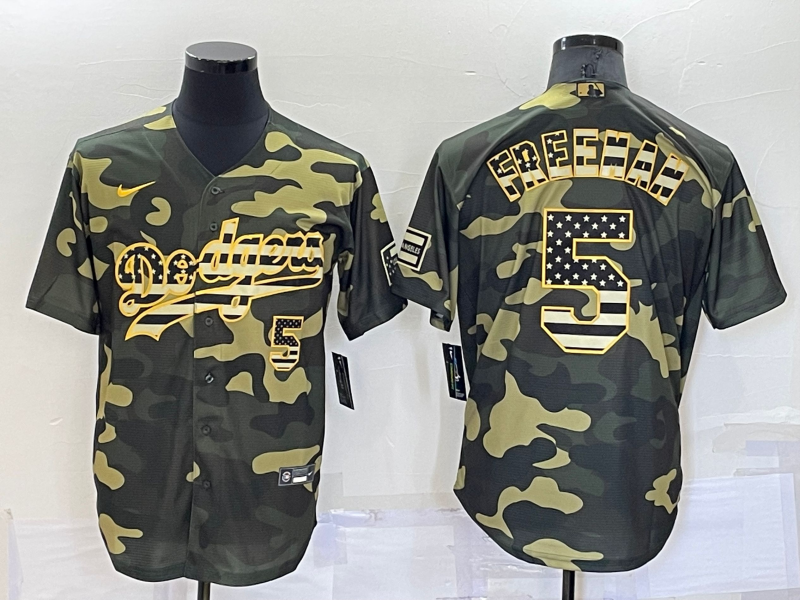 Men's Los Angeles Dodgers Freddie Freeman #5 Camouflage Replica Baseball Jersey1 baseball jersey product view 1