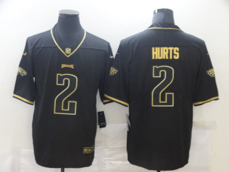 Men's Philadelphia Eagles Jalen Hurts #2 Black Game Player Jersey1 football jersey product view 1