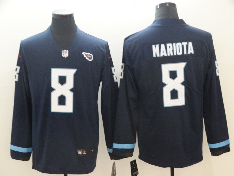 Men's Tennessee Titans Marcus Mariota #8 Navy Player Game Jersey1 football jersey product view 1