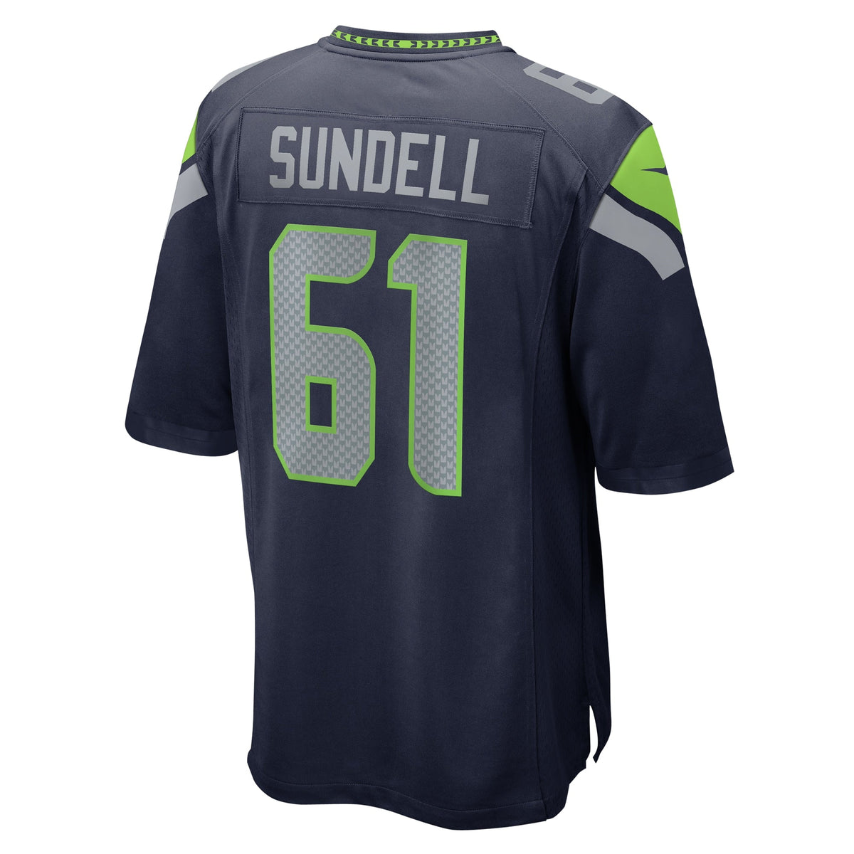 Jalen Sundell Seattle Seahawks Nike Game Jersey - College Navy football jersey product view 3