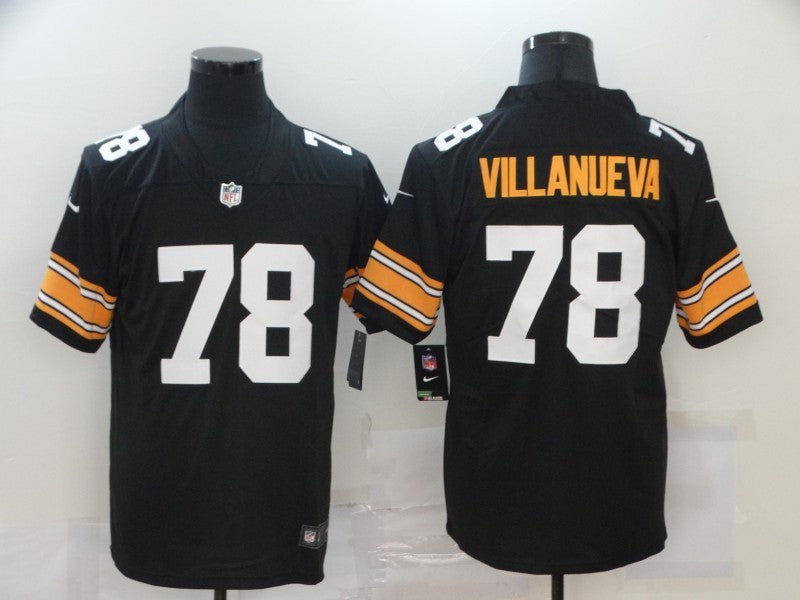 Men's Pittsburgh Steelers Alejandro Villanueva #78 Black Player Game Jersey1 football jersey product view 1