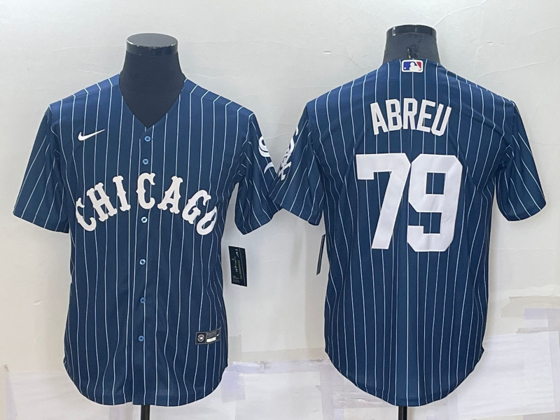 Men's Chicago White Sox Jose Abreu #79 Blue Replica Baseball Jersey1 baseball jersey product view 1