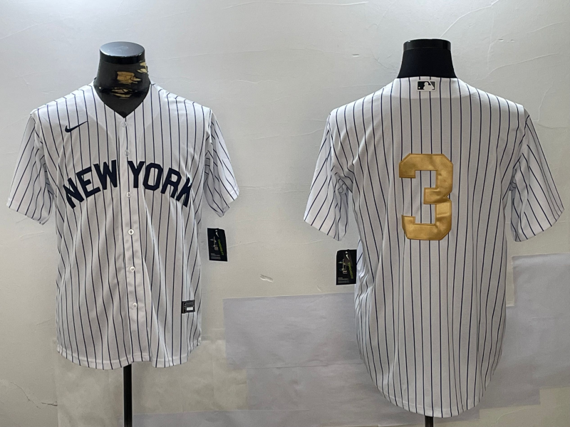 Men's New York Yankees Babe Ruth #3 White Player Jersey1 baseball jersey product view 1