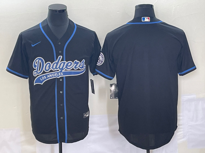 Men's Los Angeles Dodgers Black Blank Jersey1 Joint Edition baseball jersey product view 1