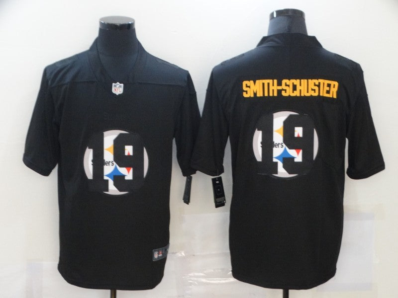 Men's Pittsburgh Steelers #19 JuJu Smith-Schuster Black Team Game Jersey1 football jersey product view 1