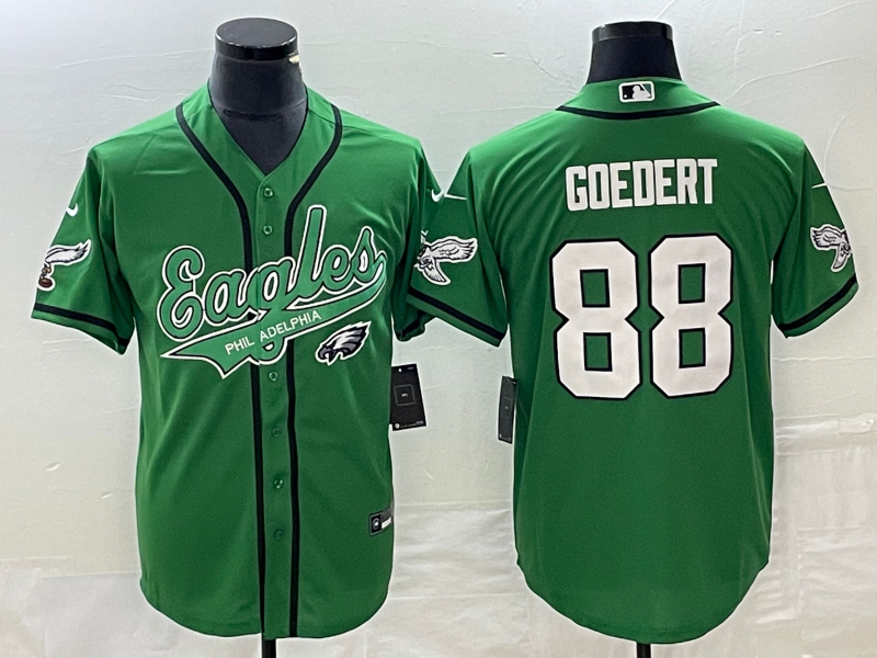 Men's Philadelphia Eagles Dallas Goedert #88 Kelly Green Game Jersey1 Joint Edition football jersey product view 1