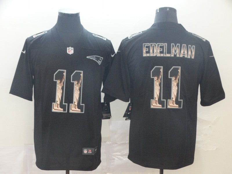 Men's New England Patriots Julian Edelman #11 Black Player Game Jersey1 football jersey product view 1