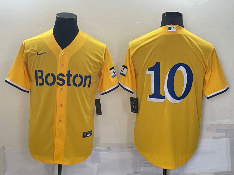 Men's Boston Red Sox Trevor Story #10 Gold City Connect Replica Player Jersey1 baseball jersey product view 1