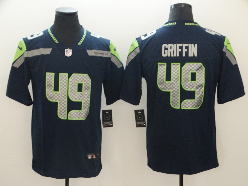 Men's Seattle Seahawks Shaquem Griffin #49 Navy Game Jersey football jersey product view 1