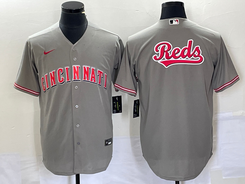 Men's Cincinnati Reds Gray Replica Team Jersey baseball jersey product view 1