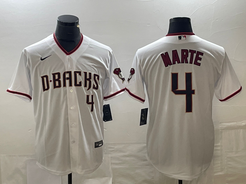 Men's Arizona Diamondbacks Ketel Marte #4 White Home Replica Player Jersey1 baseball jersey product view 1