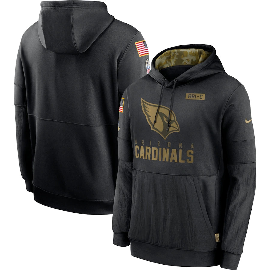 Men's Arizona Cardinals NFL 2020 Salute to Service Hoodie1 Black football jersey product view 1