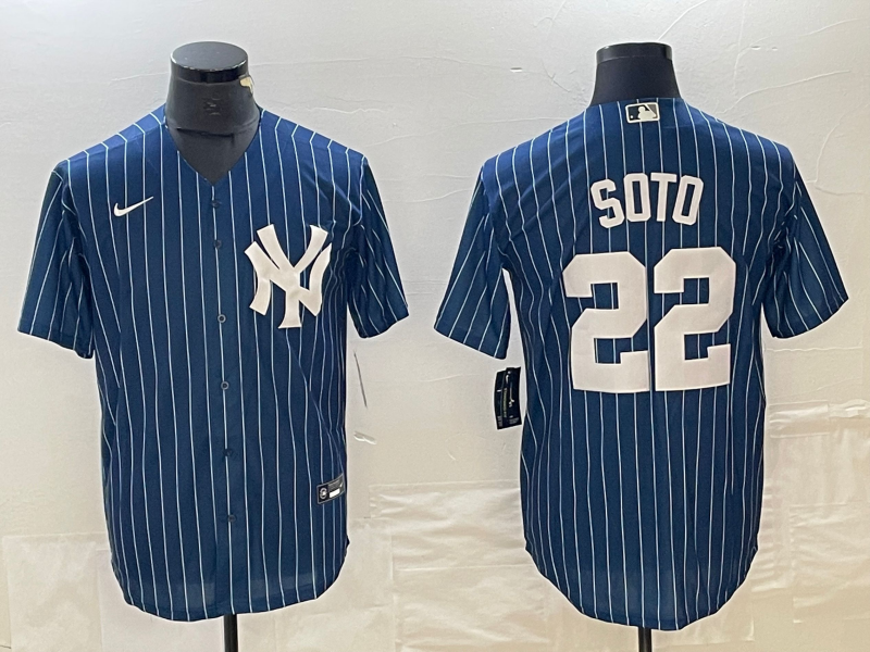Men's New York Yankees Juan Soto #22 Blue Replica Player Jersey1 baseball jersey product view 1