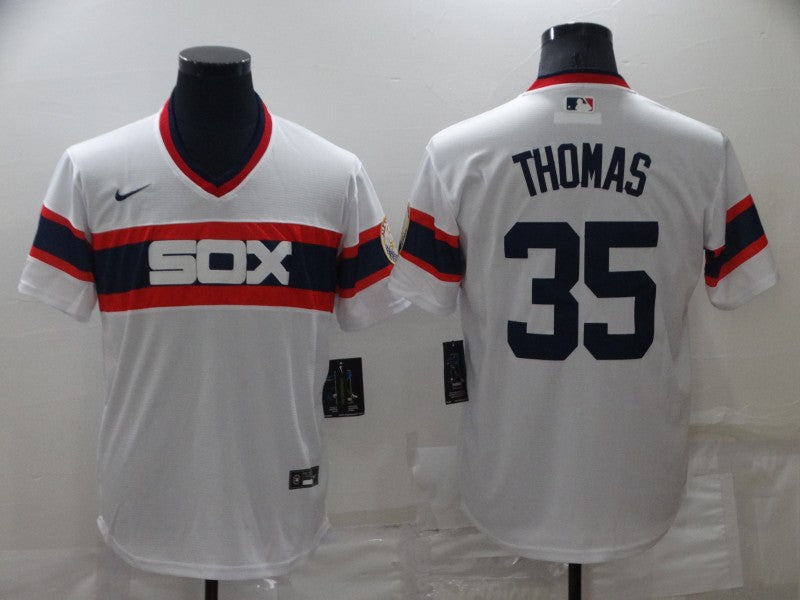 Men's Chicago White Sox Frank Thomas #35 White Replica Player Jersey1 baseball jersey product view 1
