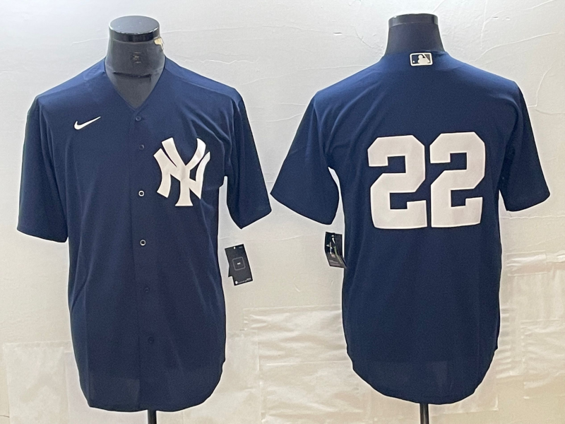 Men's New York Yankees Juan Soto #22 Navy Replica Player Name Jersey1 baseball jersey product view 1