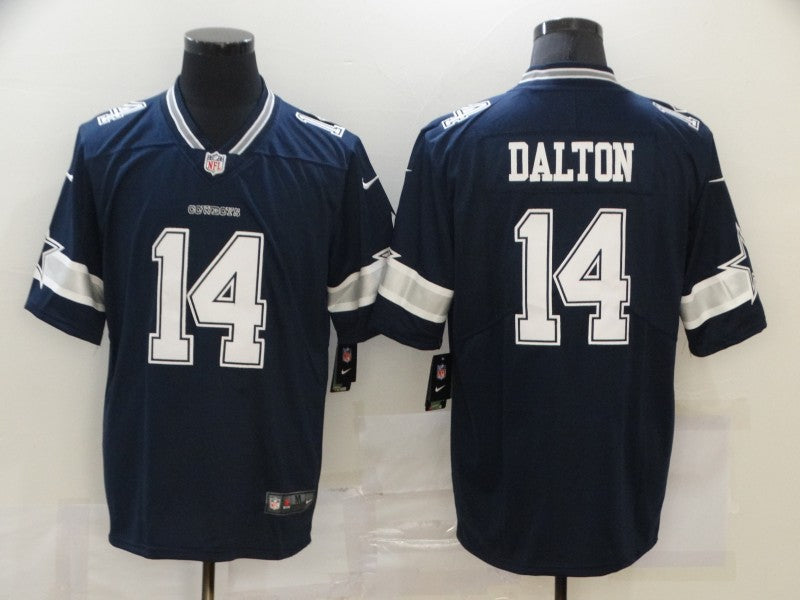 Men's Dallas Cowboys Andy Dalton #14 Navy Game Player Jersey1 football jersey product view 1