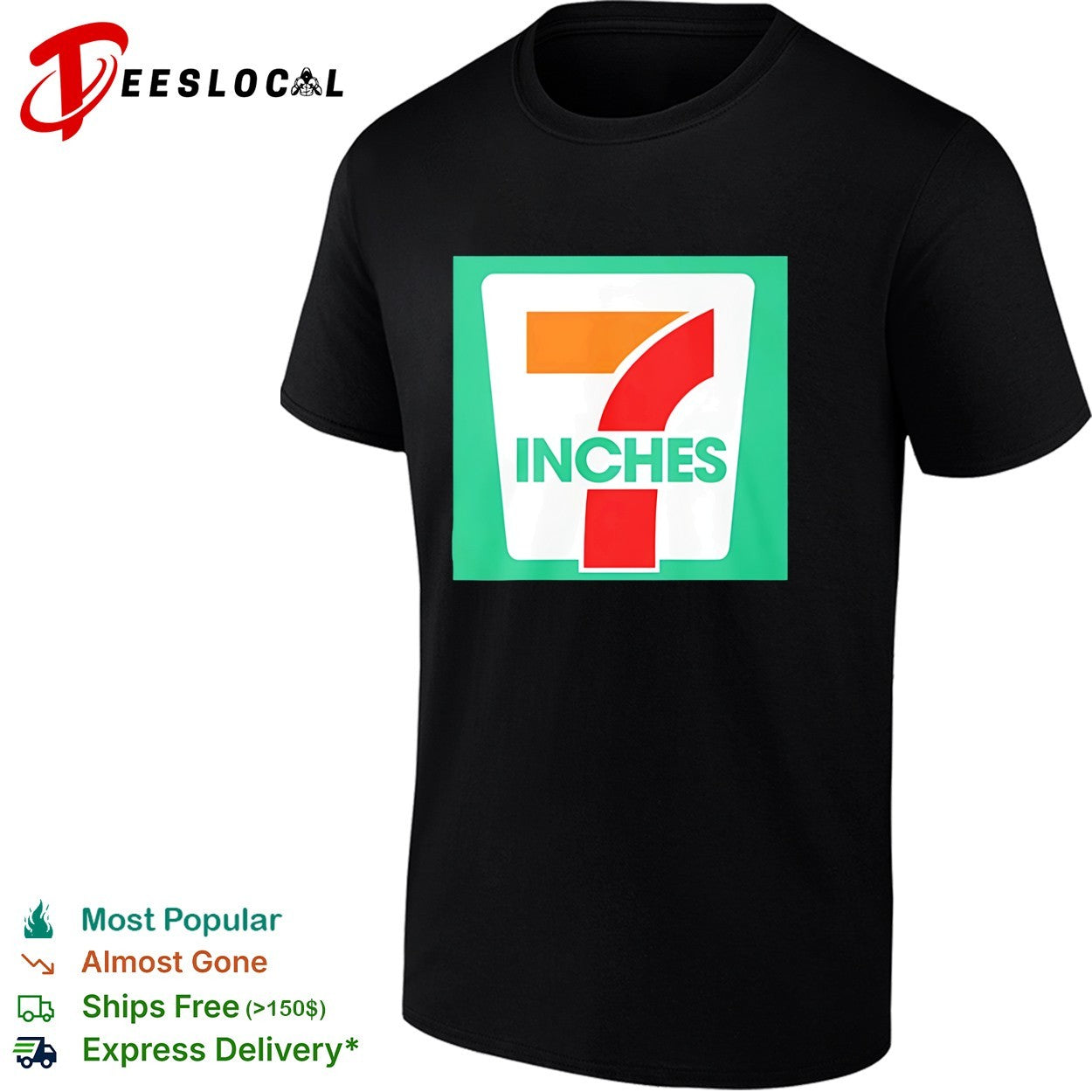 7 Inches Parody Logo - Adult & Kids T-Shirts, Sweatshirts & Hoodies apparel design preview 1