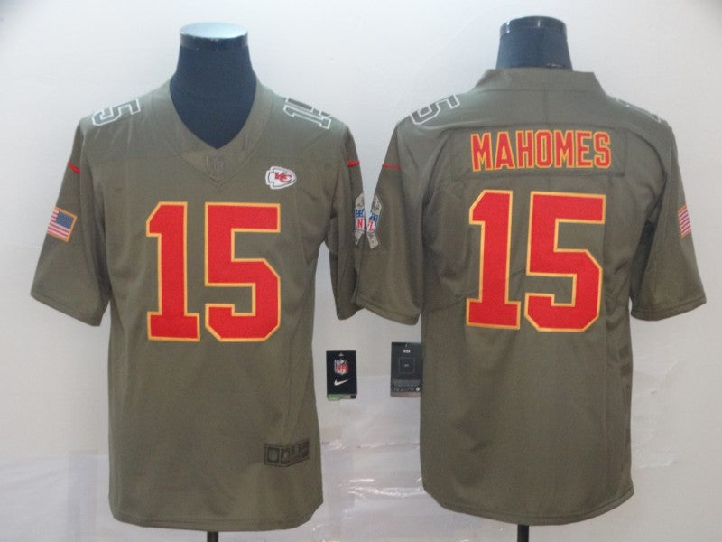 Men's Kansas City Chiefs #15 Patrick Mahomes Brown Game Jersey1 football jersey product view 1