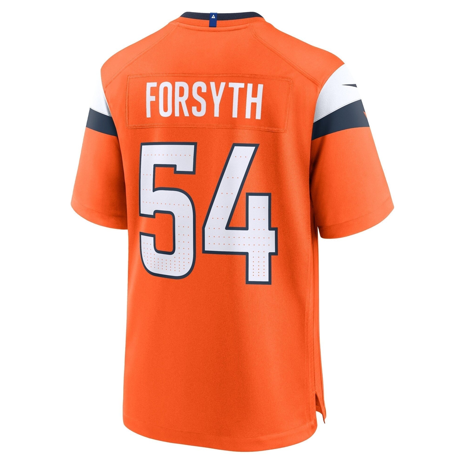 Alex Forsyth Denver Broncos Nike Team Game Jersey - Orange football jersey product view 3