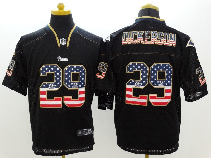 Men's Los Angeles Rams Eric Dickerson #29 Black Player Game Jersey1 football jersey product view 1