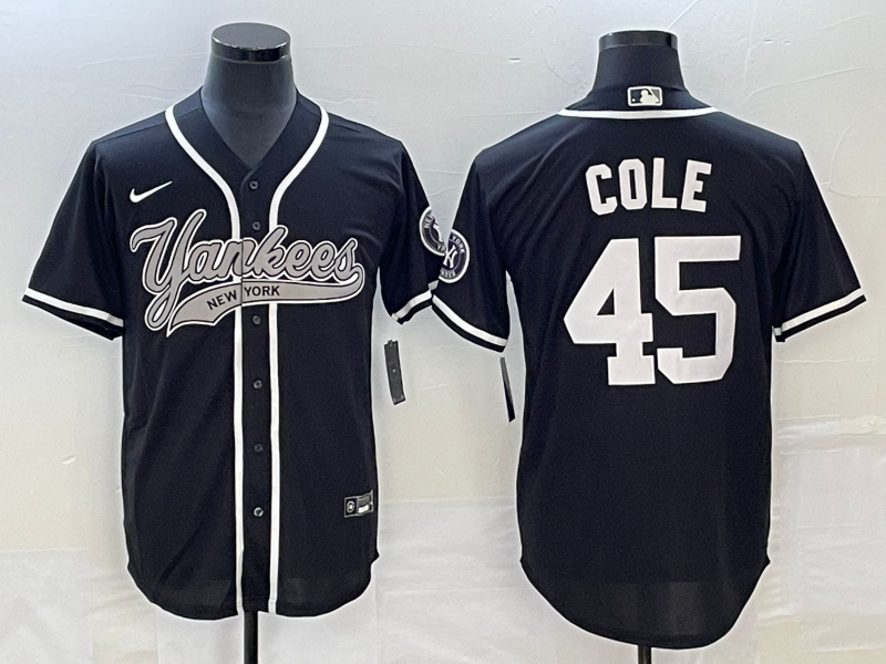 Men's New York Yankees Gerrit Cole #45 Black Player Jersey1 Joint Edition baseball jersey product view 1
