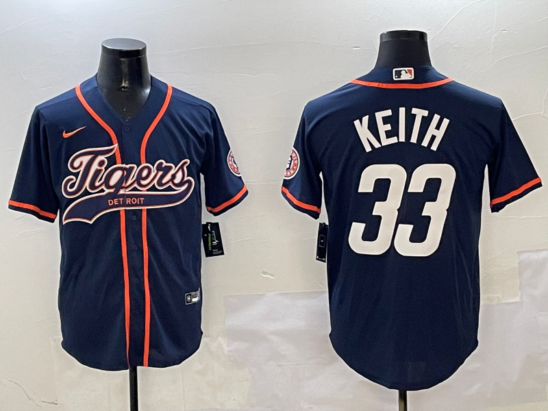 Men's Detroit Tigers Colt Keith #33 Navy Player Jersey1 baseball jersey product view 1