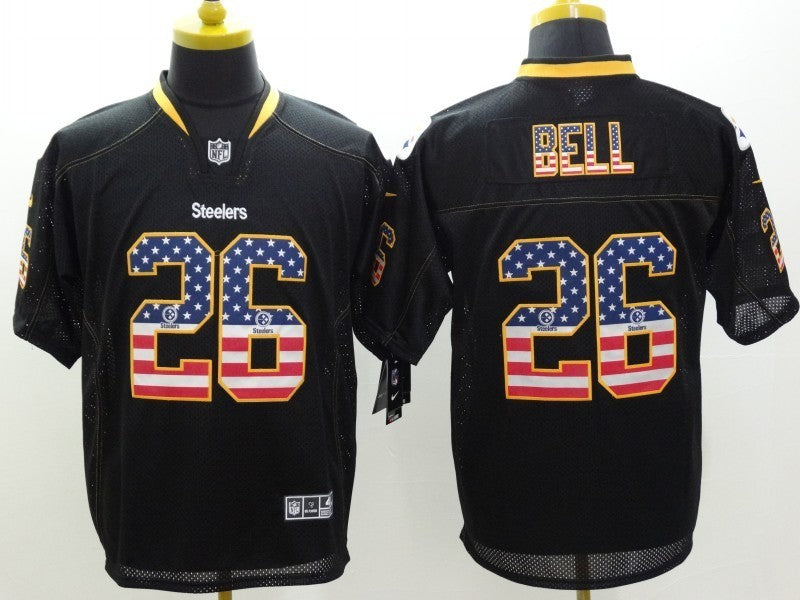 Men's Pittsburgh Steelers LeVeon Bell #26 Black Player Game Jersey1 football jersey product view 1