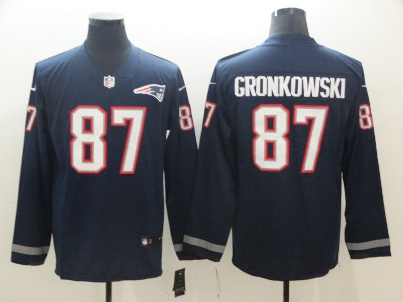 Men's New England Patriots Rob Gronkowski #87 Navy Player Game Jersey1 football jersey product view 1