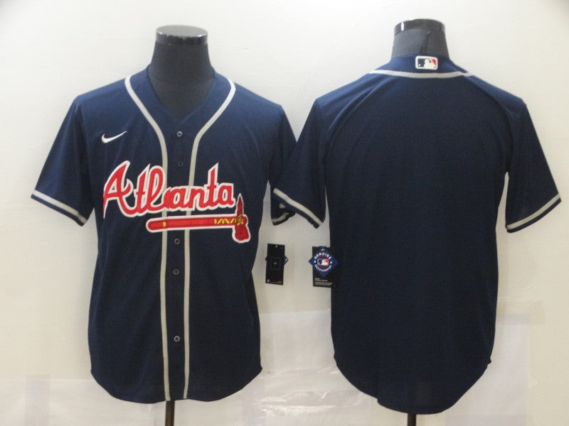 Men's Atlanta Braves Navy Replica Blank Jersey1 baseball jersey product view 1