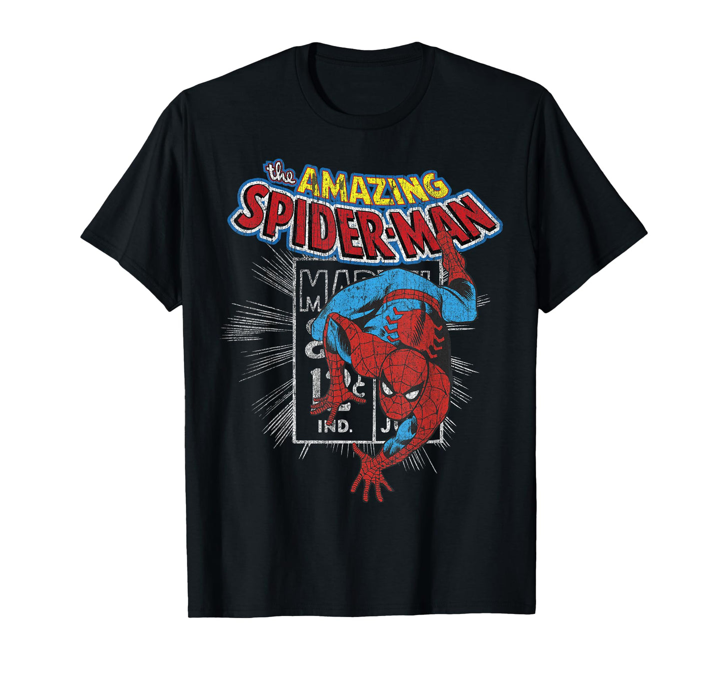 Comic Fan Apparel  Vintage Web Slinger Poster Graphic Tee - T-Shirt, Sweatshirt, Hoodie