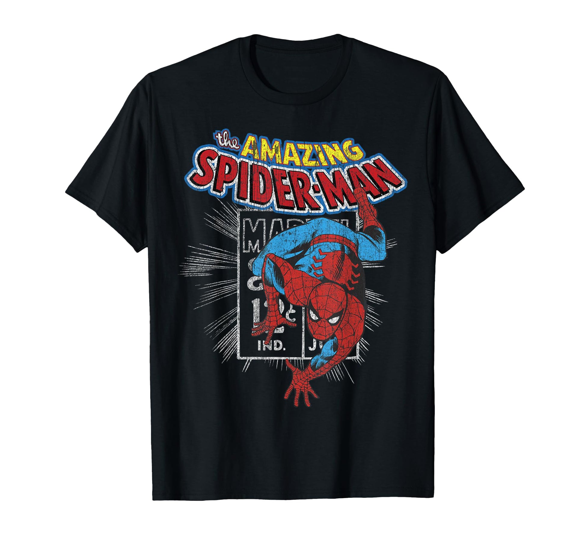 Comic Fan Apparel  Vintage Web Slinger Poster Graphic Tee - T-Shirt, Sweatshirt, Hoodie