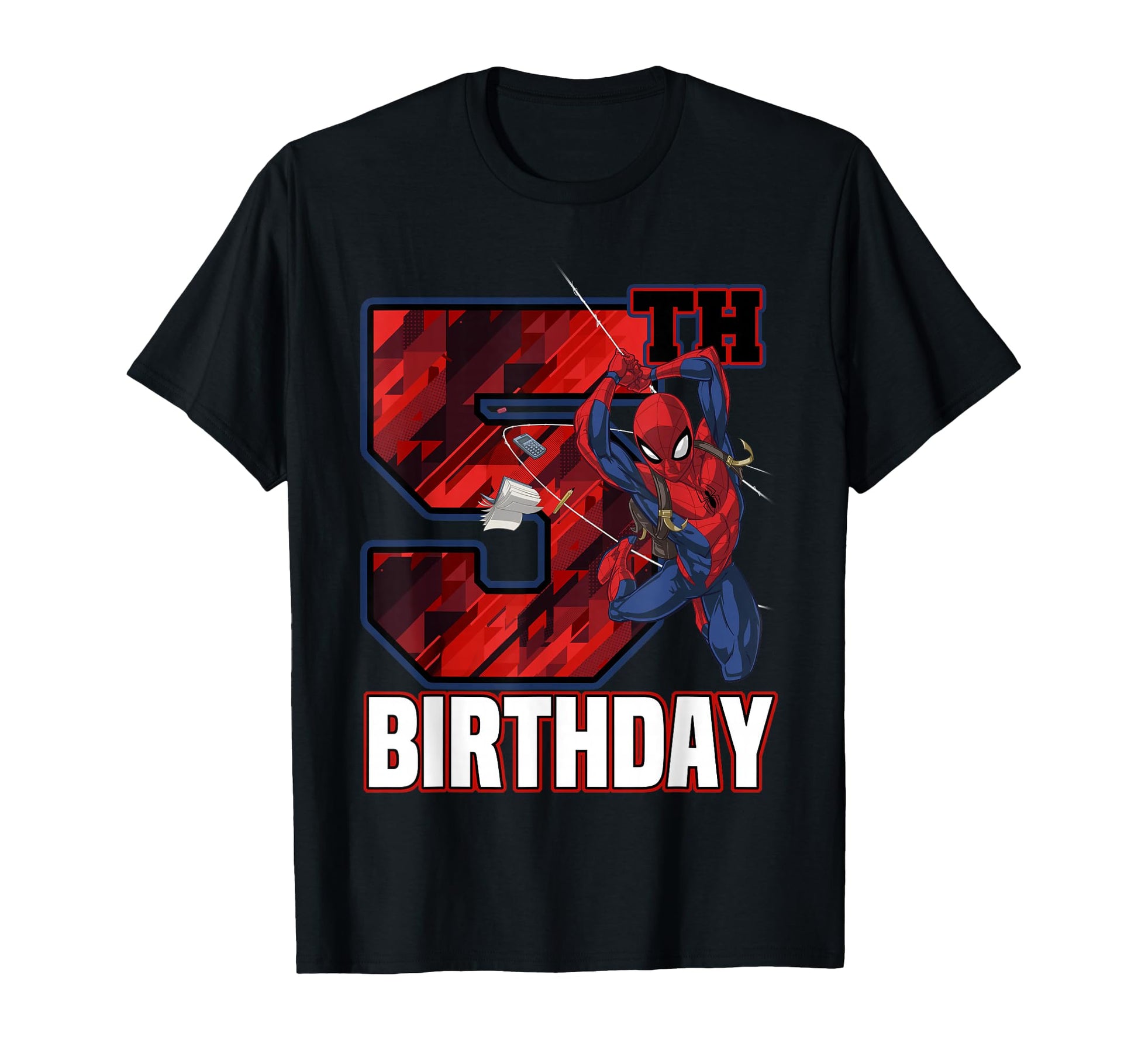 5th Birthday Boy Shirt  Web Swing Hero Graphic Tee - T-Shirt, Sweatshirt, Hoodie