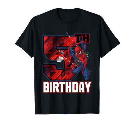 5th Birthday Boy Shirt  Web Swing Hero Graphic Tee - T-Shirt, Sweatshirt, Hoodie